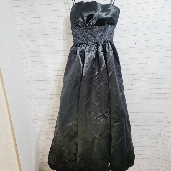 Gunne Sax Jessica McClintock Black Midi Dress, sz XS - Picture 2 of 16